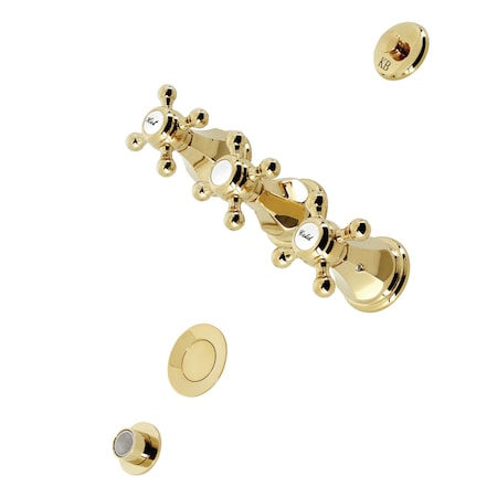 Kingston Brass KB322BX Three-Handle Bidet Faucet, Polished Brass KB322BX